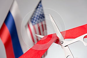 Russian and USA flag
