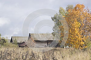 Russian village in autumn