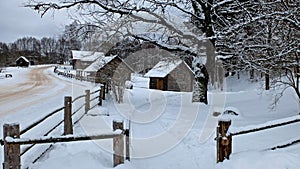 Russian village and mill.