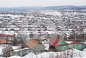 Russian village in winter