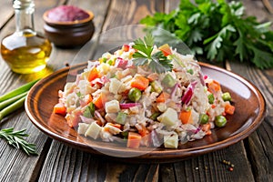 Russian Vinaigrette Salad Healthy and Colorful Dish photo