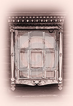 Russian vintage window platband backdrop