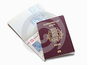 Russian visa and Estonian passport