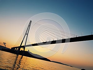 Russian , vladivostok ,morning, bridge ,travel