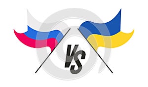 Russian vs Ukraine flag vector illustration