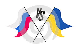 Russian vs Ukraine flag vector illustration