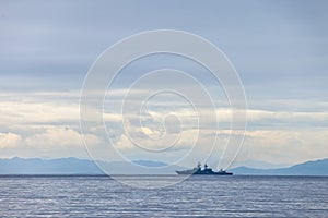 Russian warship at sea