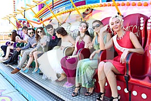 Russian wedding in the amusement park