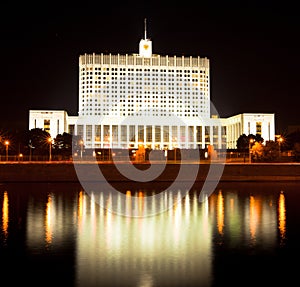 Russian White House in night