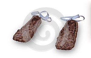 Russian wicker bast shoes