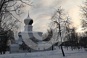Russian winter. Pskov, Russia.