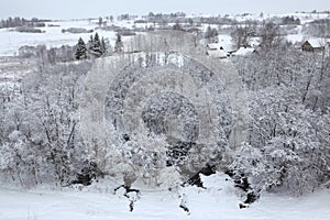 Russian winter. Snow-covered landscape.