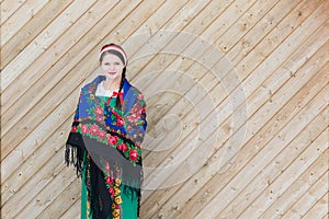 Russian woman in a traditional dress