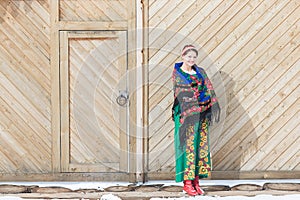 Russian woman in a traditional dress