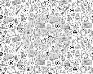 Russian World cup soccer football championship 2018 seamless background pattern