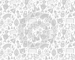 Russian World cup soccer football championship 2018 seamless background pattern