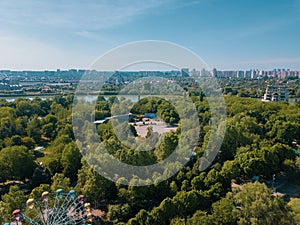 Russioa, Krasnodar cityscape and Kuban river from aerial view. Krasnodar region, Russia