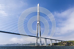 Russky Bridge in Vladivostok, Russia