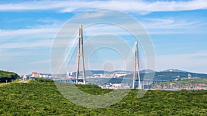 The Russky or Russian bridge to Russky Island is in Vladivostok provides communication with the mainland for university