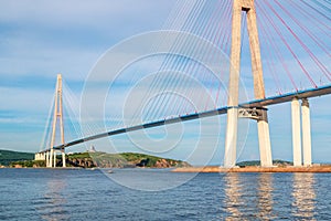 The Russky or Russian bridge to Russky Island is in Vladivostok provides communication with the mainland for university