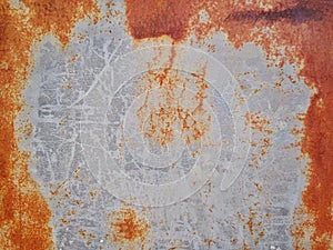 Rust background on old steel plate full frame