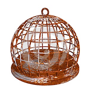 Rust birdcage rustic round prison