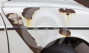 Rust on a car bonnet