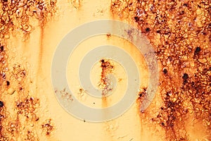 Rust covered background with blistering paint