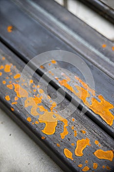 Rust on iron metal box