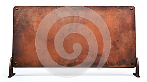 Rust Leather Sign Mockup - Panoramic Scale Minimalism