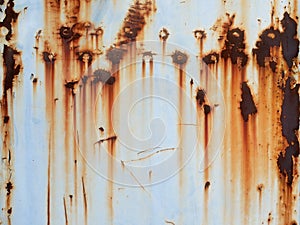 Rust on old wall texture background. Brown and orange tones with dirty metallic background