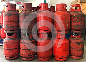 Rust orange LPG tank