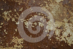 Rust and oxidized background. Old iron panel. Red, brown and black rust on the metal plate. Grunge rusted metal abstract texture.