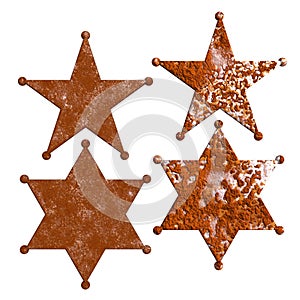 Rust sheriff badge star rustic texture