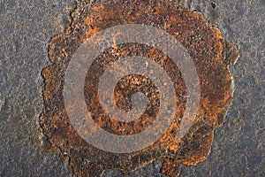 Rust spot on metal texture