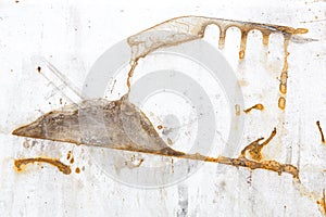 Rust stains on an iron surface