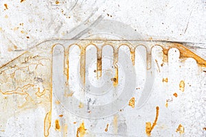 Rust stains on an iron surface