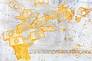 Rust stains on an iron surface