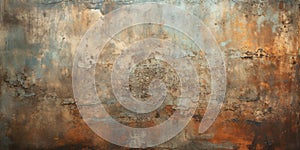 Rust texture background, old iron sheet with worn paint, rusty metal plate. Abstract vintage oxidized steel surface. Theme of