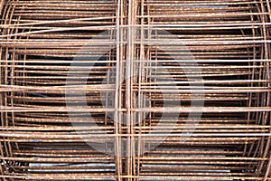 Rust wire mesh close up