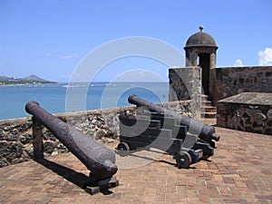 Arrugginito fa sul vecchio caraibico fortezza 