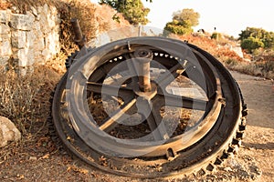 Rusted cog on the trail