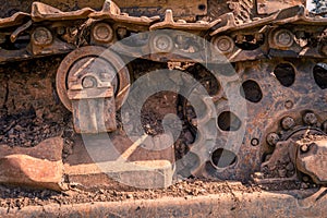 Rusted Dirt Covered Industrial Machine