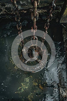 Rusted Fire Hydrant in Puddle