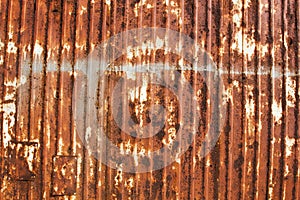 Rusted galvanized corrugated, iron plate