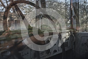 The Rusted Interior of an Old Pickup Truck