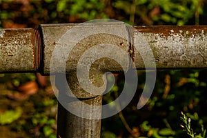 Rusted iron pipe joints