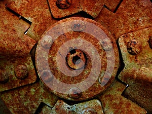 Rusted mechanical background