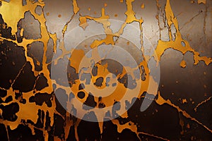 Rusted metal backround, distressed grunge background. Old metallic iron panel