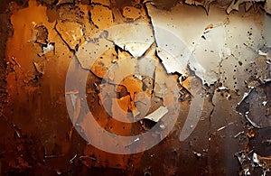 Rusted metal backround, distressed grunge background. Old metallic iron panel